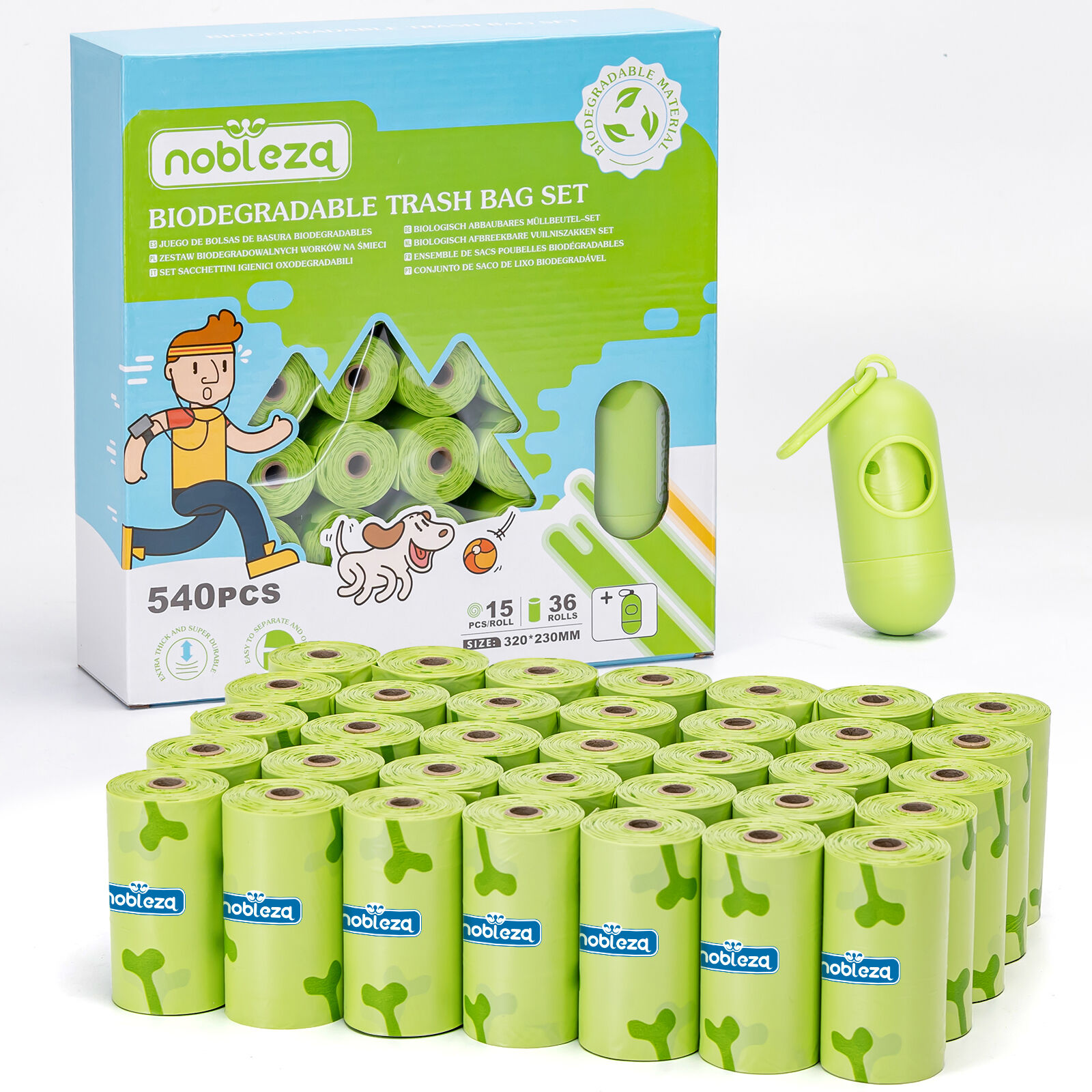 Nobleza Bolsas Biodegradables extragruesas para cacas de perro