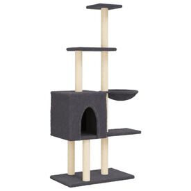vidaXL Rascador con postes de sisal color gris oscuro para Gatos 