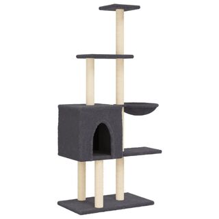 vidaXL Rascador con postes de sisal color gris oscuro para Gatos 