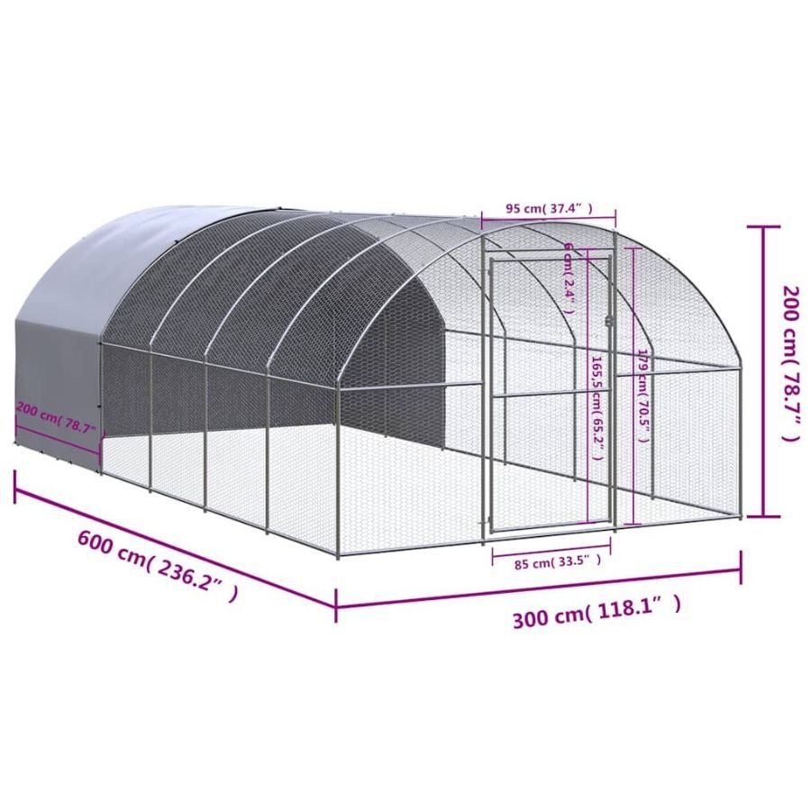 VidaXL Gallinero Exterior plateado, , large Imagen numero 4