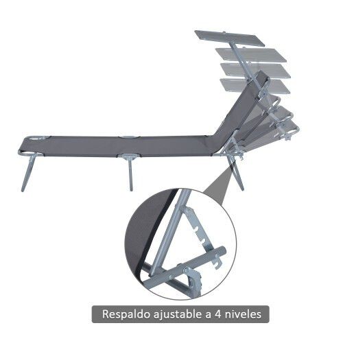 Tumbona plegable Outsunny para exterior color Gris, , large Imagen numero 4