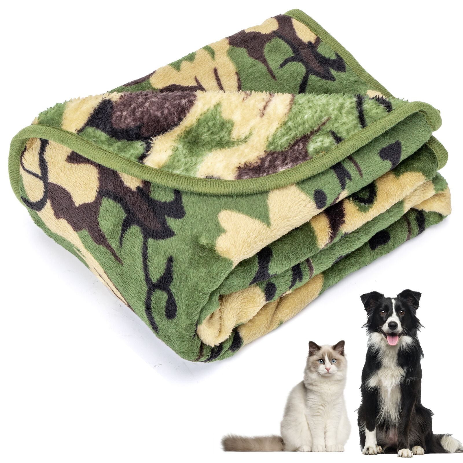 Nobleza Manta Suave de Felpa para Perros, Manta Suave y C&aacute;lida para Perros Gatos y Otras Mascotas, Lavable, Manta de Alta Calidad para Cama y Sof&aacute; para Perro, Verde Camuflado 120 * 100 cm, , large Imagen numero 6