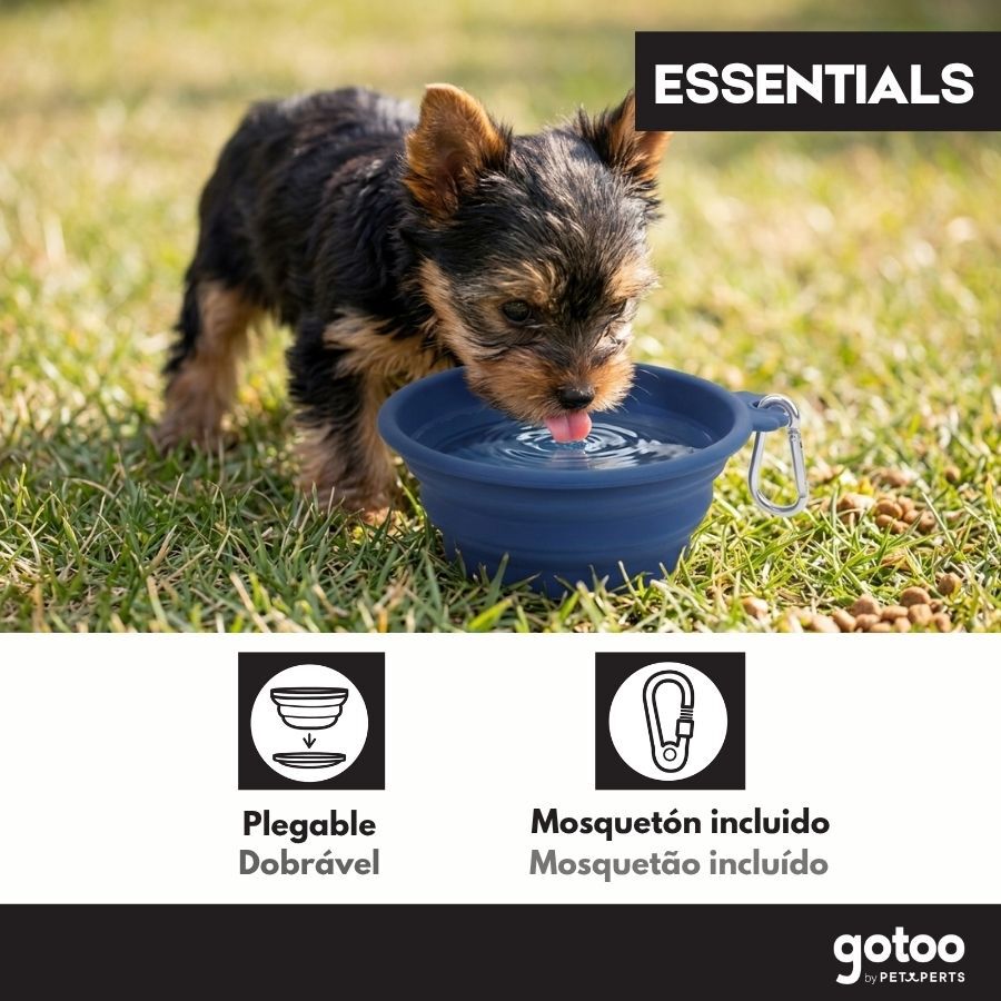 Gotoo Comedero Plegable y Port&aacute;til de Silicona Azul para perros y gatos, , large Imagen numero 5