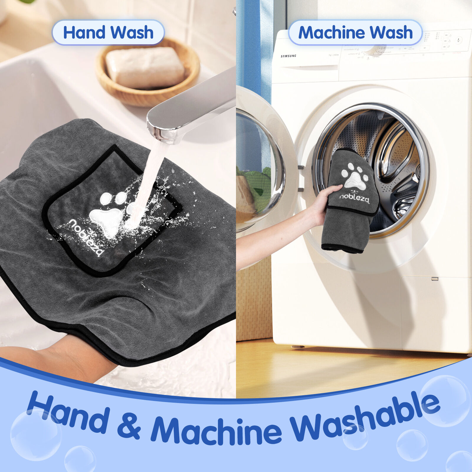 Nobleza Toalla de Secado Gris para perros thumbnail