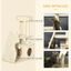 PawHut Árbol Rascador para Gatos Pequeños Altura 83 cm Torre para Gatos con Cama Cueva Plataforma Bola Colgante Postes y Rampa de Sisal 60x30x83 cm Beige, , large indicador imagen numero 5