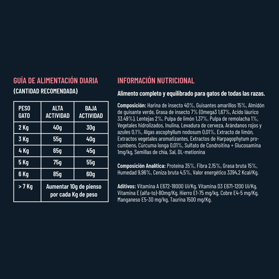 GINQO GATOS: HYPOALERG&Eacute;NICO, GRAIN FREE Y SOSTENIBLE. HECHO CON PROTEINA DE INSECTOS, , large Imagen numero 5