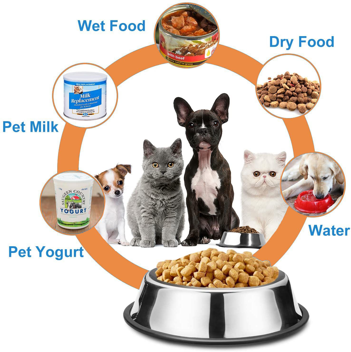 Nobleza - 2 Unidades Cuenco para Perros de Acero Inoxidable, Perros Antideslizante Taz&oacute;n, Cuenco para Mascotas De Acero Inoxidable con Base De Goma Antideslizante para Perros Medianos/Grandes 25.5 CM, , large Imagen numero 5