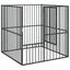 vidaXL Corralito para perros con 4 paneles acero galvanizado negro, , large indicador imagen numero 3