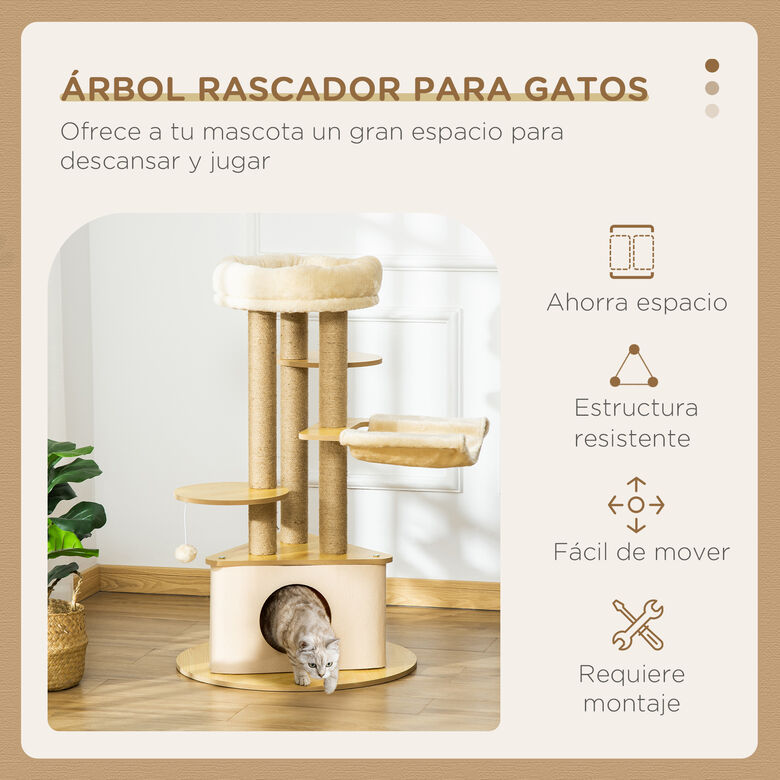 PawHut Conjunto para Gatos Madera Natural thumbnail