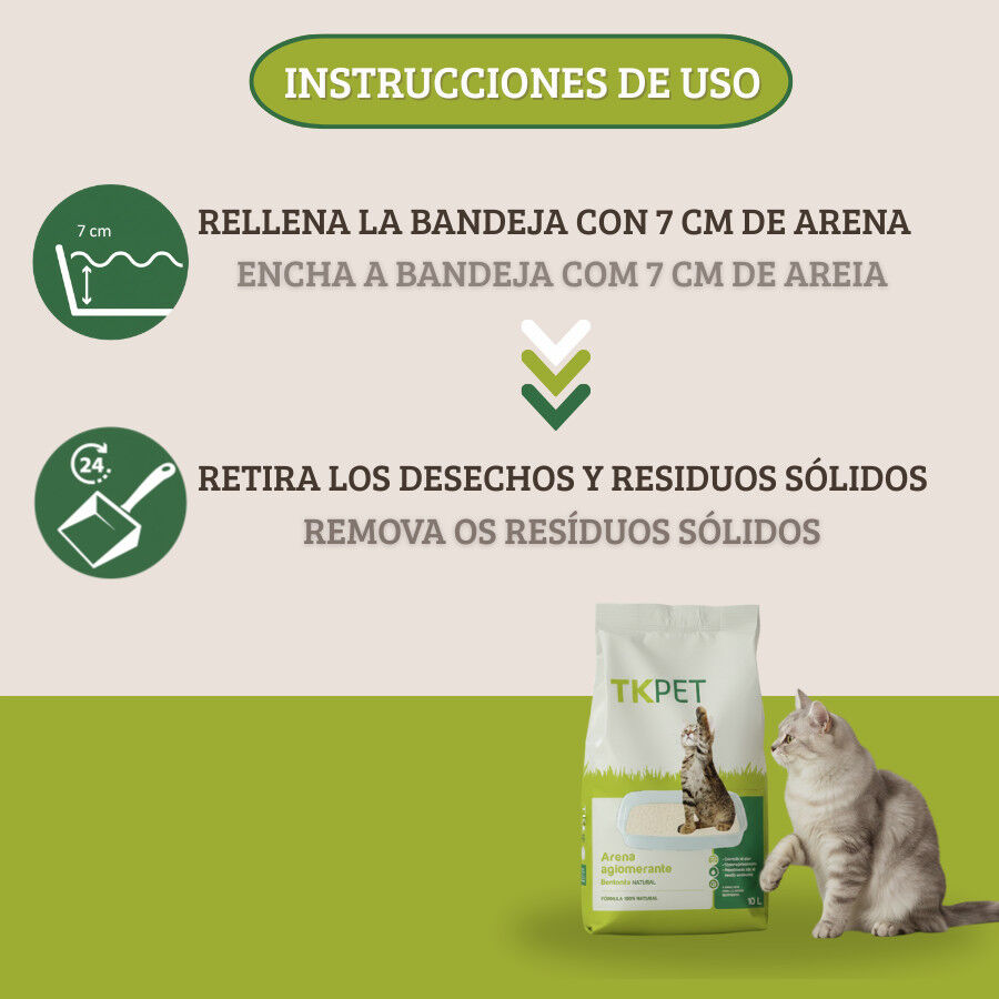 10 L TK-Pet Arena Aglomerante de Bentonita y Natural para Gatos, , large Imagen numero 4