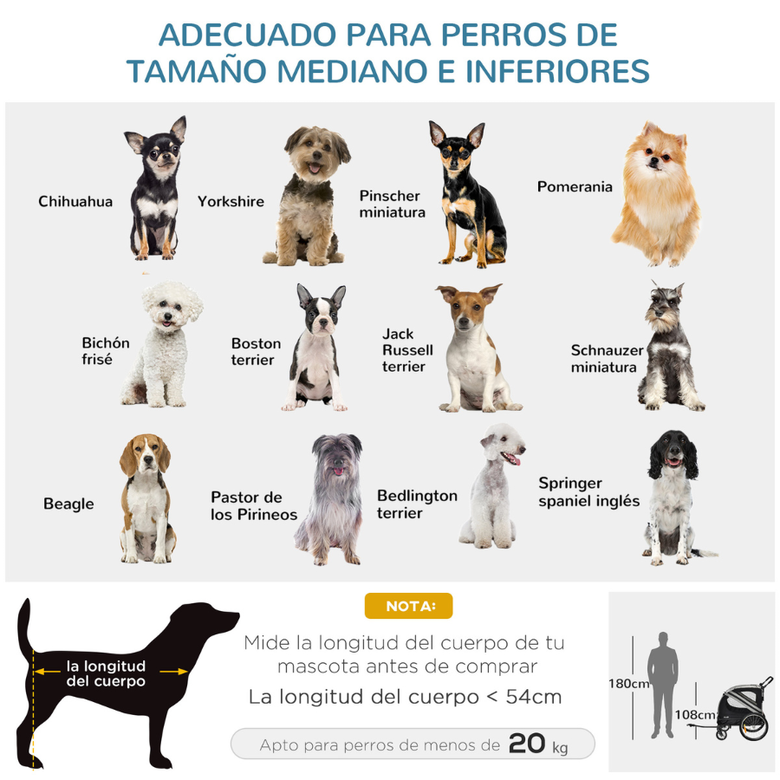 PawHut Remolque de Bicicleta para perros, , large Imagen numero 5