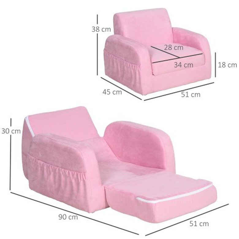 Sillón Homcom de diseño acolchado para perros color Rosa, , large image number null
