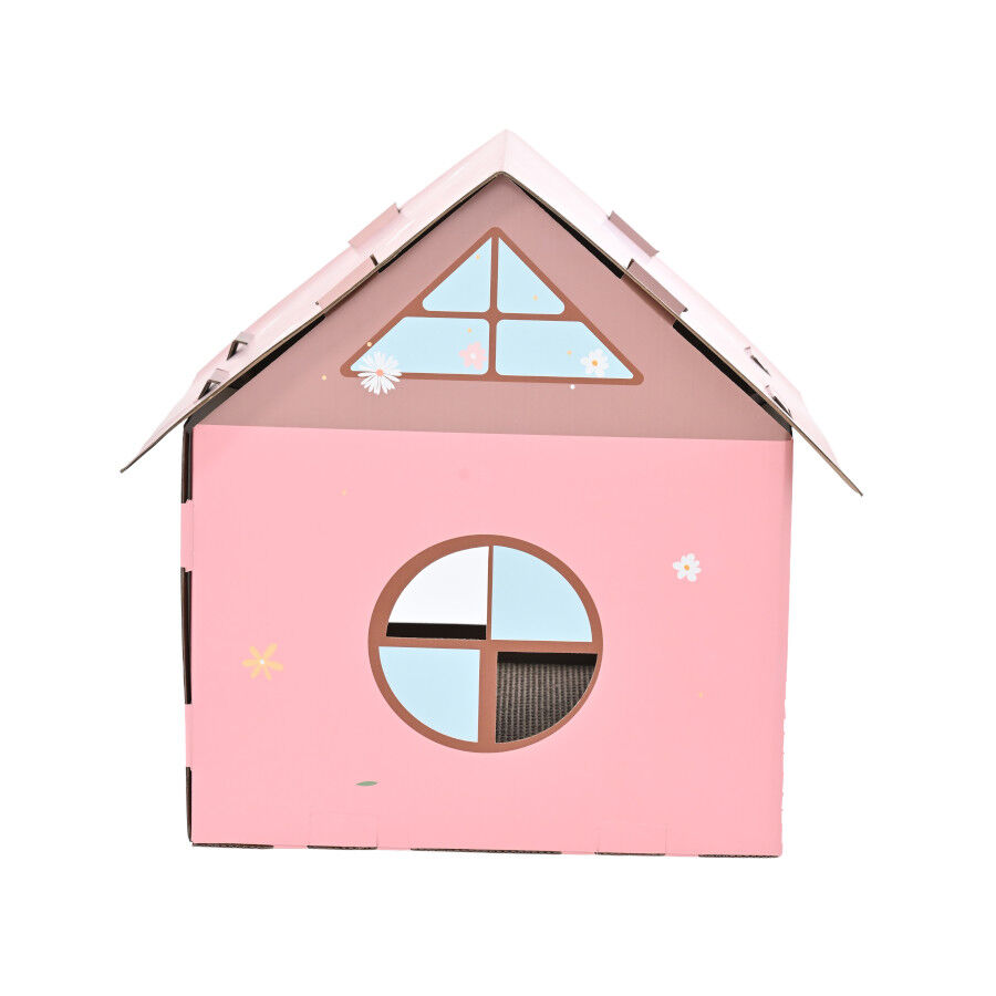 Leeby Hattie casita rascador de cart&oacute;n rosa para gatos, , large Imagen numero 4