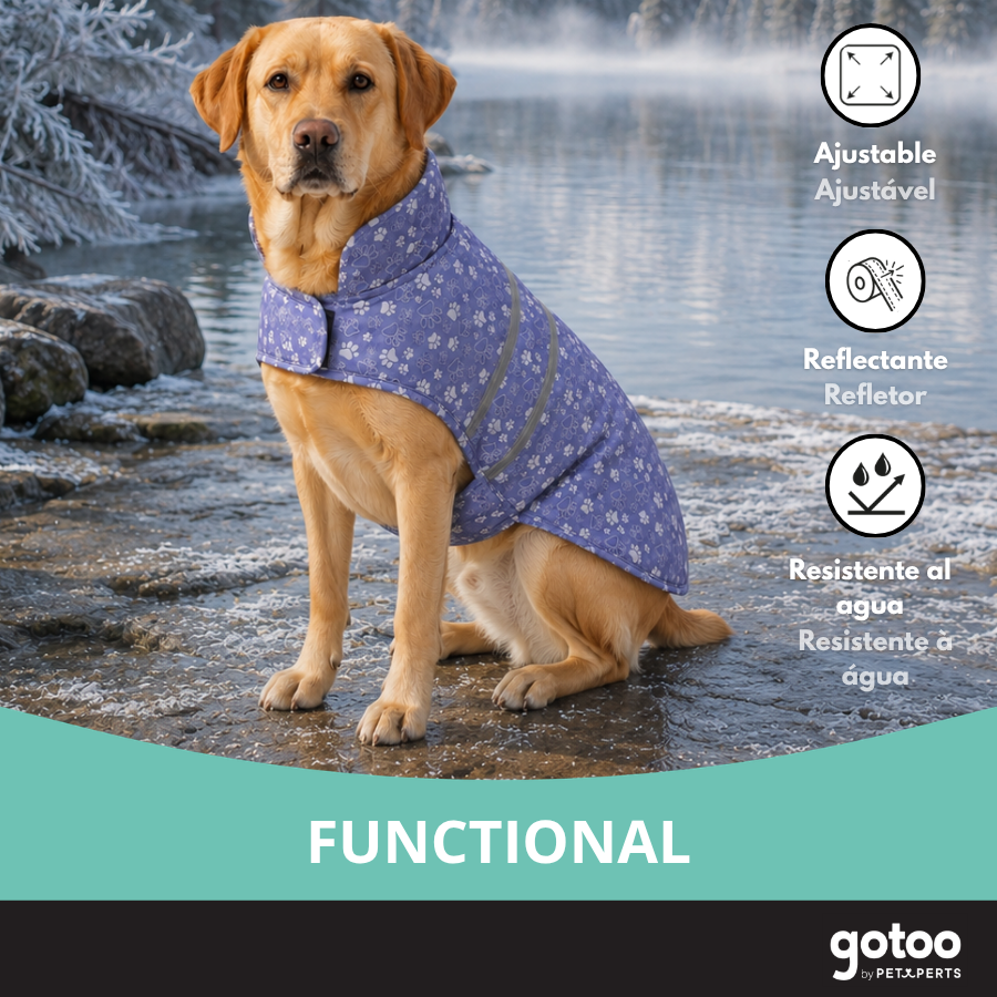 Gotoo Impermeable Estampado Huellas para perros, , large Imagen numero 6