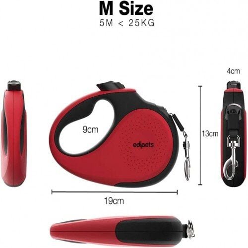 Edipets correa extensible roja 25 kg para perros, , large Imagen numero 3