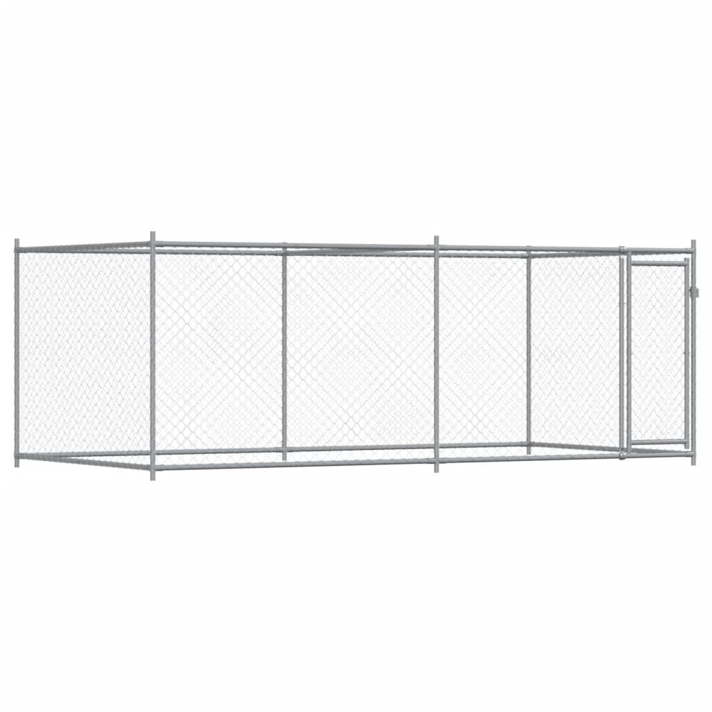 vidaXL Jaula de perros con puerta acero galvanizado gris 10x2x1,5 m, , large Imagen numero 22