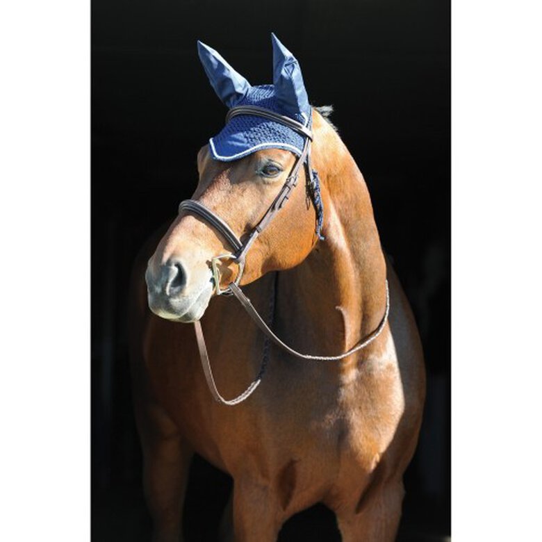 Orejera crochet Roma para caballos color Azul Marino / Blanco, , large image number null