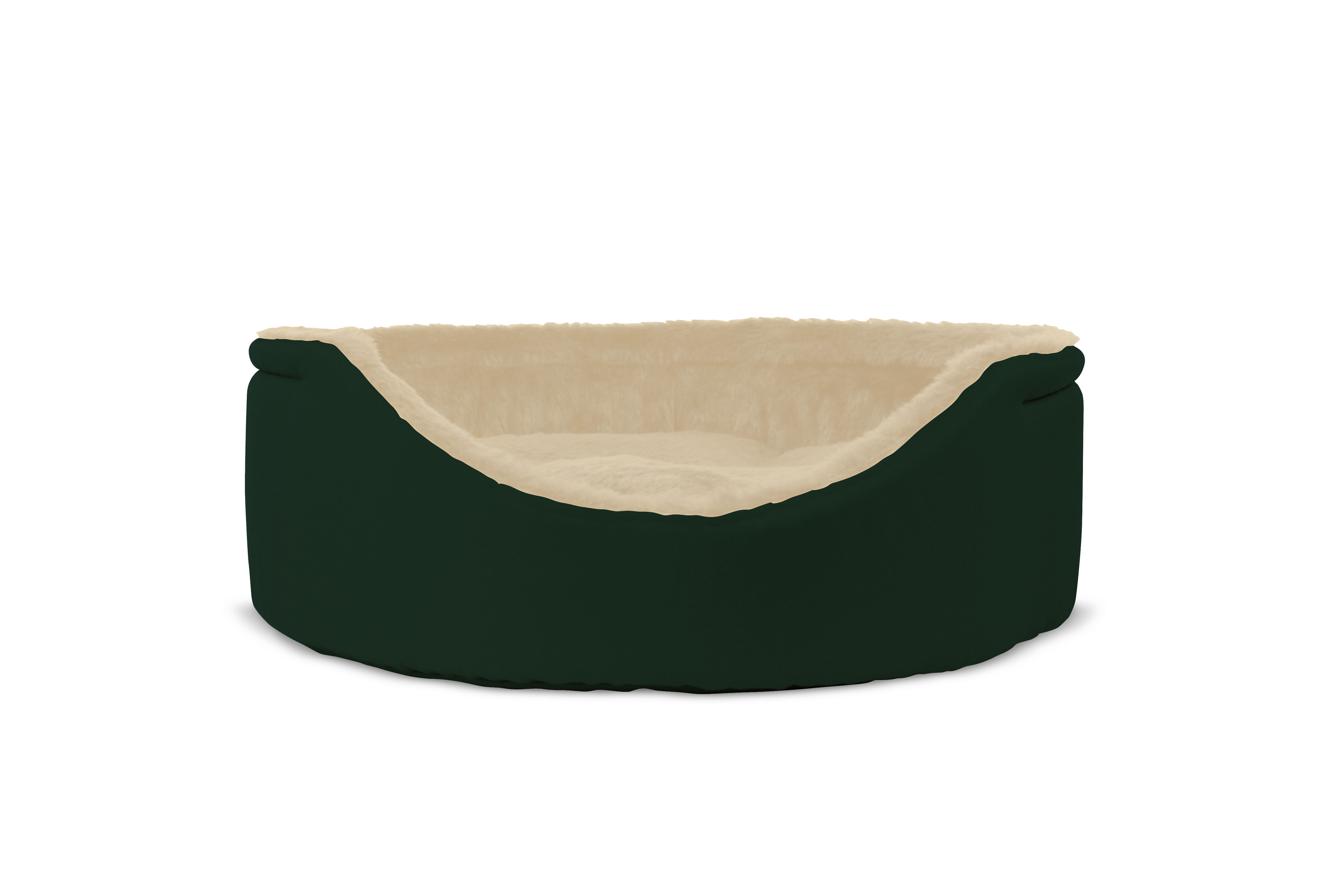Gauty Cama Redonda para Perros y Gatos  Tela Impermeable y pelo - Verde y beige, , large Imagen numero 1