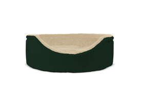 Gauty Cama Redonda Tela Impermeable y pelo verde y beige para Perros y Gatos 