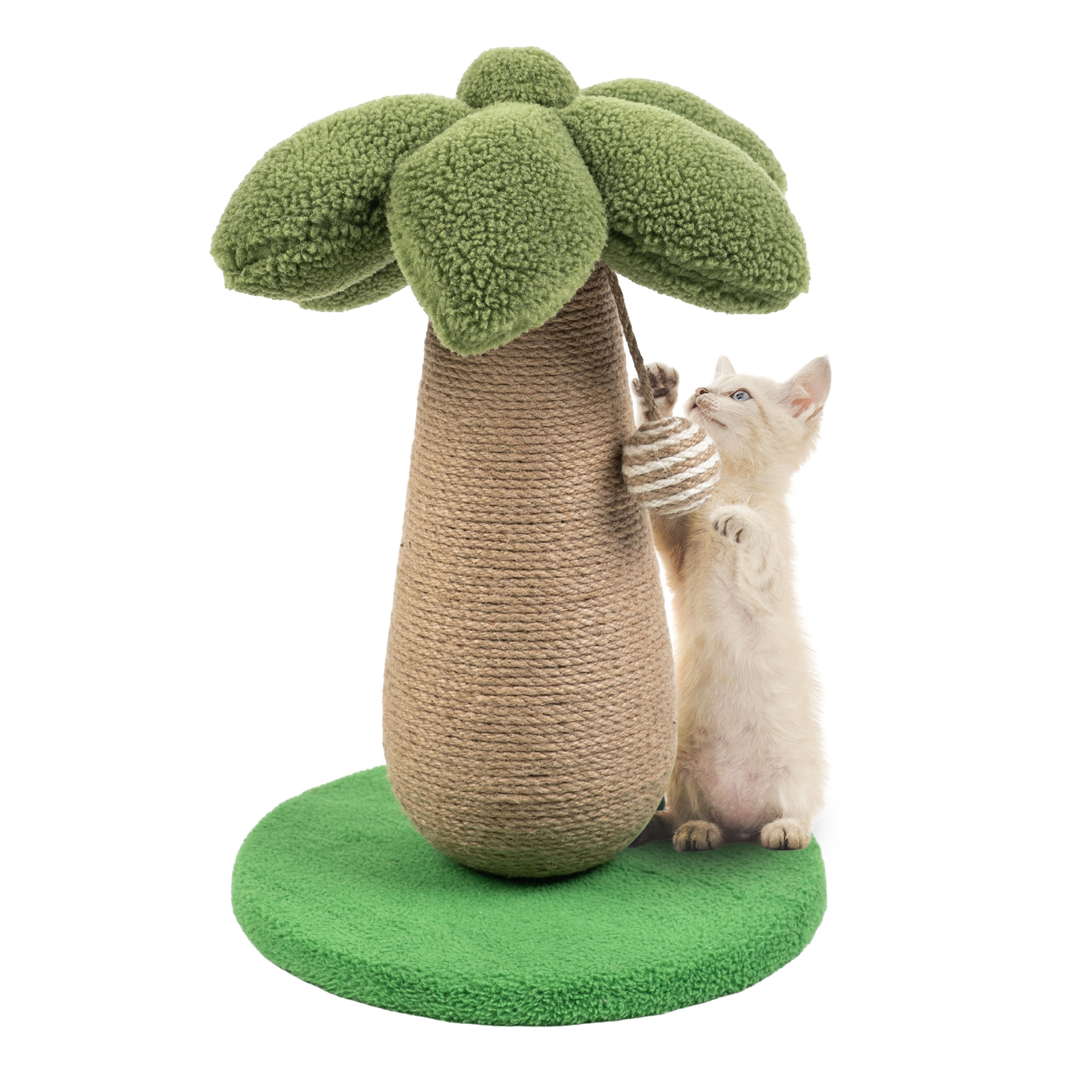 Rascador para Gatos en Forma de Palmera con Base y Juguete Colgante, , large Imagen numero 1
