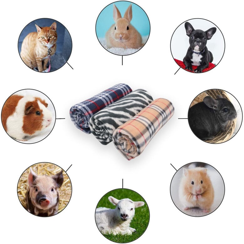 HOME MERCURY - Mantas Suave de Felpa- para Perros, Gatos, Conejos y Otras Mascotas. Tamaño 130 x160 cm. Pack de 3 (Pack de 3 Liso), , large image number null