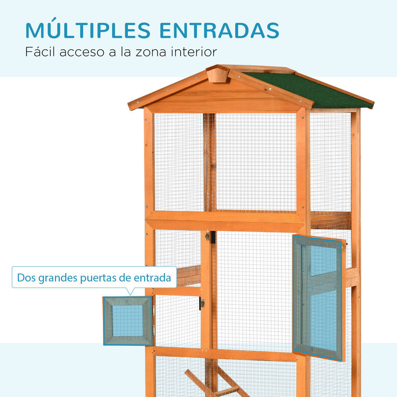 PawHut Jaula de Madera para pájaros thumbnail