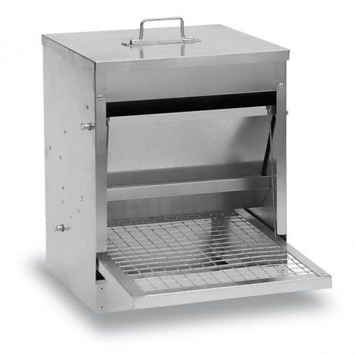 Tolva de apertura mecánica para aves de corral