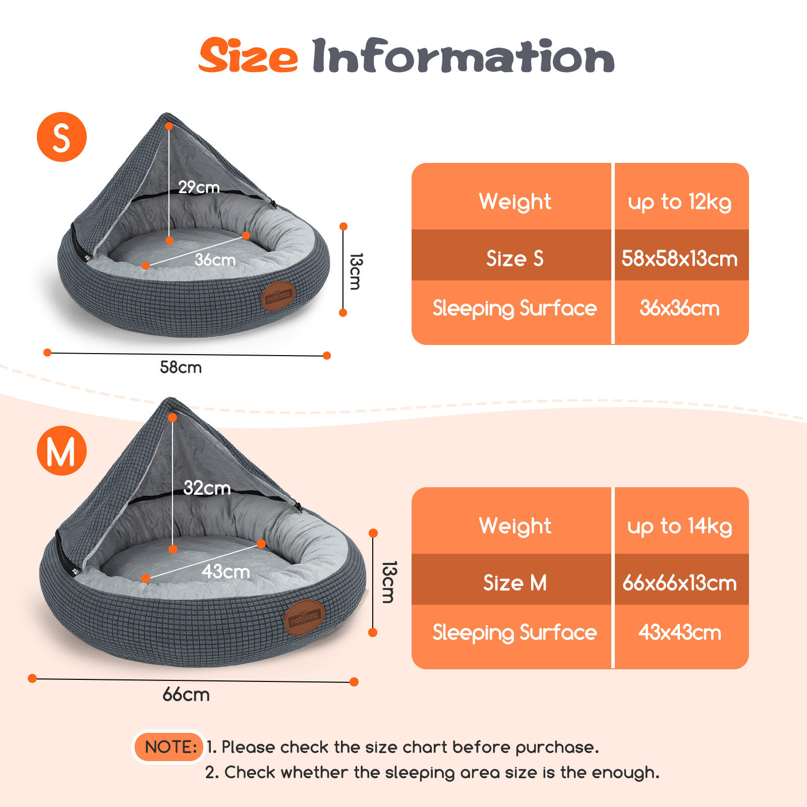 Nobleza Cama redonda Lavable para perros y gatos thumbnail