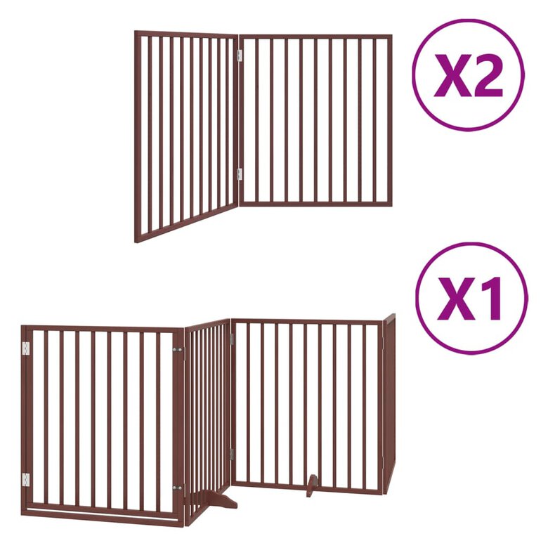 Vidaxl Puerta para Perros Plegable Paneles Puerta para Mascotas Madera de Álamo