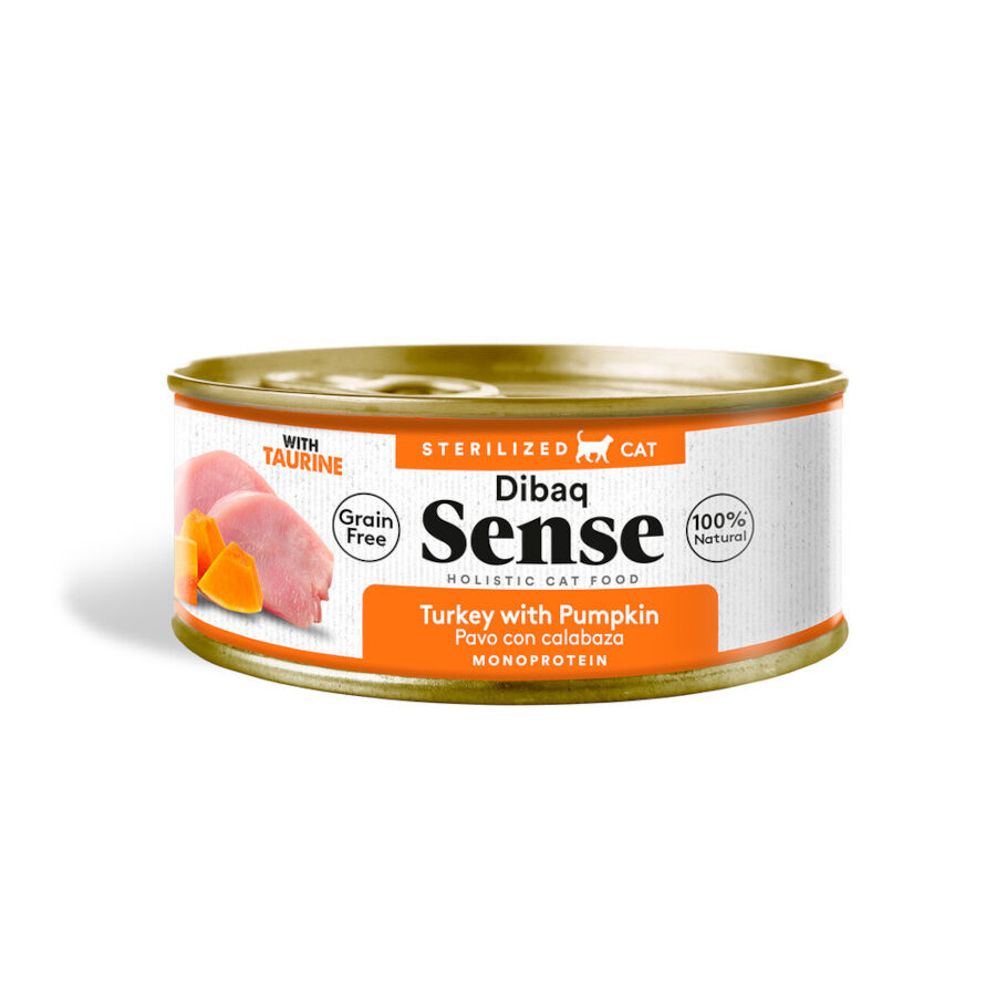 Dibaq Sense Sterilized Grain Free Pavo y Calabaza lata para gatos thumbnail