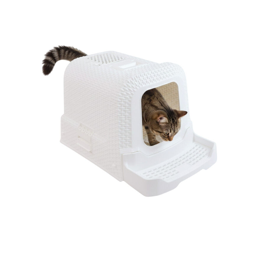 Nice Care Arenero Cerrado Blanco para gatos, , large Imagen numero 1