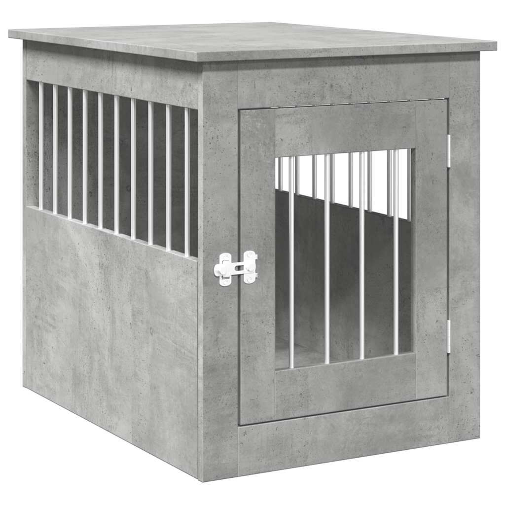 vidaXL Jaula para perros madera ingenier&iacute;a gris hormig&oacute;n 55x75x65 cm, , large Imagen numero 1