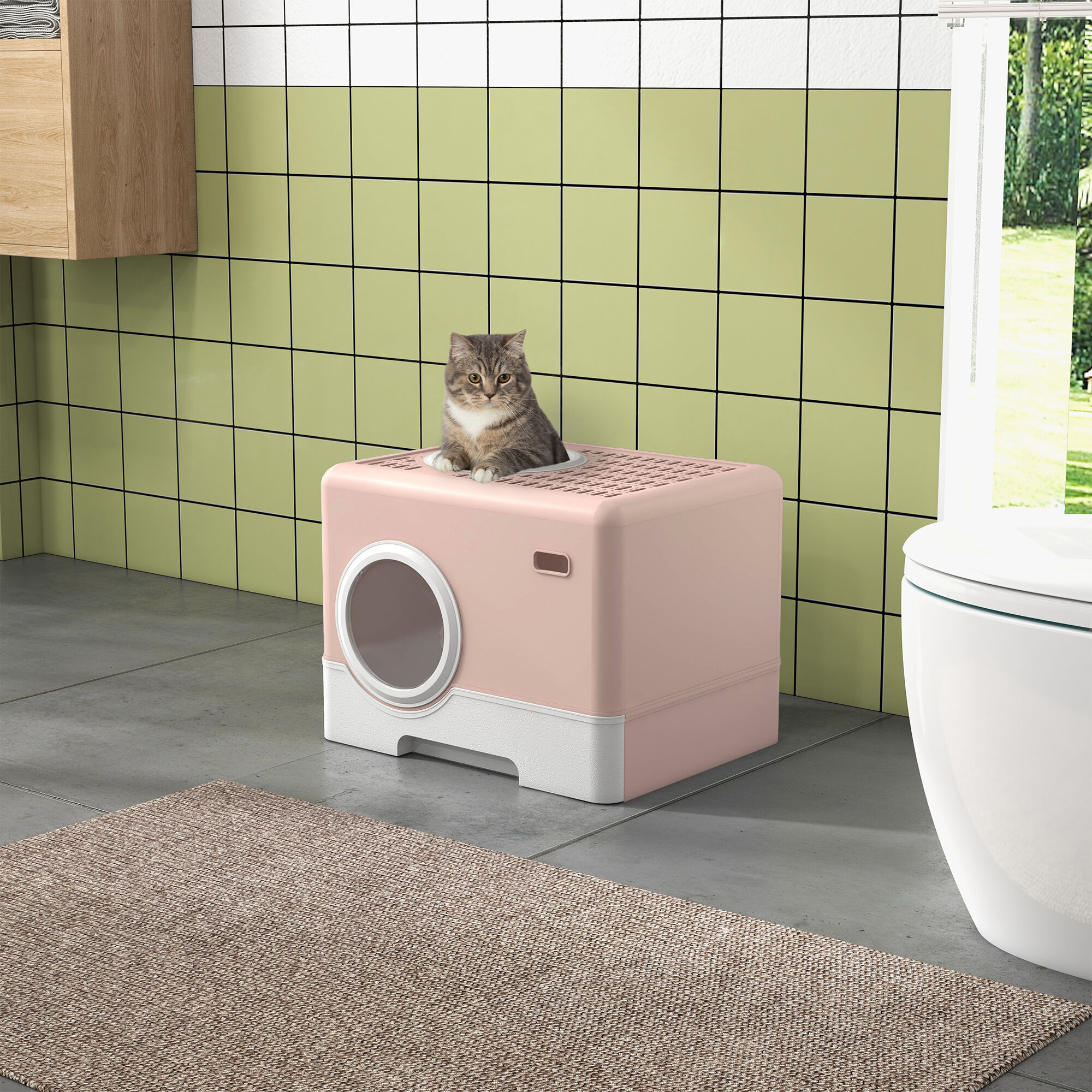 Pawhut Pawhut Arenero Inodoro Con Puertas para gatos thumbnail