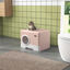 PawHut Arenero para Gatos Inodoro para Mascotas con Pala Bandeja Extraíble 2 Puertas Entrada Principal y Salida Superior 52x41x38,5 cm Rosa, , large indicador imagen numero 2