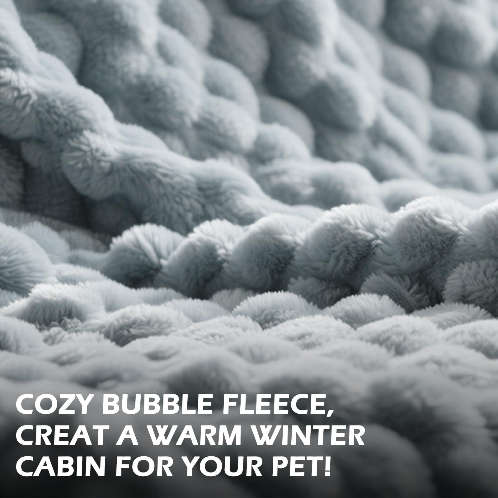 Nobleza Cama Perros Peque&ntilde;os, Cama Gatos Peludo y Mullido, Felpa de Burbujas Ultra Suave, Acolchado Reforzado, Funda Desenfundable F&aacute;cil Limpieza, Base Antideslizante, 85x75x20cm, Gris, , large Imagen numero 3