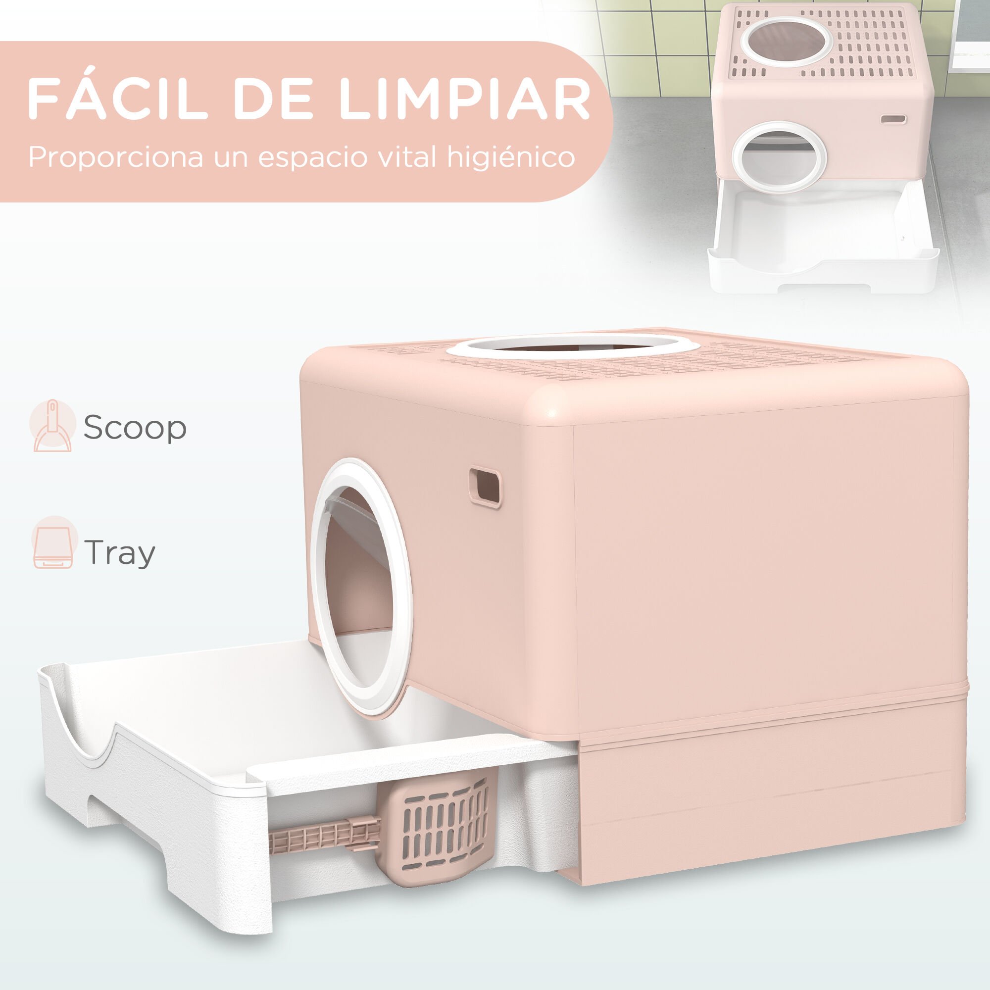 Pawhut Pawhut Arenero Inodoro Con Puertas para gatos thumbnail