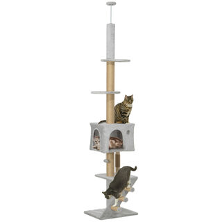 PawHut Árbol Gris Claro para Gatos 