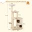 COSTWAY Árbol para Gatos Alto de 151 cm, Poste Rascador Multicamada con Condominio, Alfombra y Cama para Gatos, Hamaca, Cojín Lavable, Centro de Actividades Multifuncional para para Gatos, , large indicador imagen numero 2