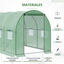 Outsunny Invernadero de Túnel 3x2x2 m Invernáculo de Jardín Exterior con Puerta Enrollable y 6 Ventanas Polietileno y Metal Galvanizado para Cultivos Plantas Flores Verde, , large indicador imagen numero 4