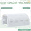 Outsunny Invernadero de Túnel Invernadero de Jardín 4x3x2 m con Puerta y 8 Ventanas Enrollables de Polietileno 140 g/m² y Acero Galvanizado para Cultivos Plantas Flores Blanco, , large indicador imagen numero 5