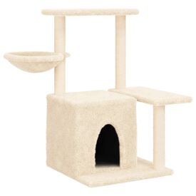 vidaXL Rascador con postes de sisal color crema para Gatos 