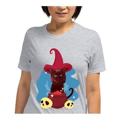 Mascochula camiseta mujer el brujo personalizada con tu mascota gris thumbnail