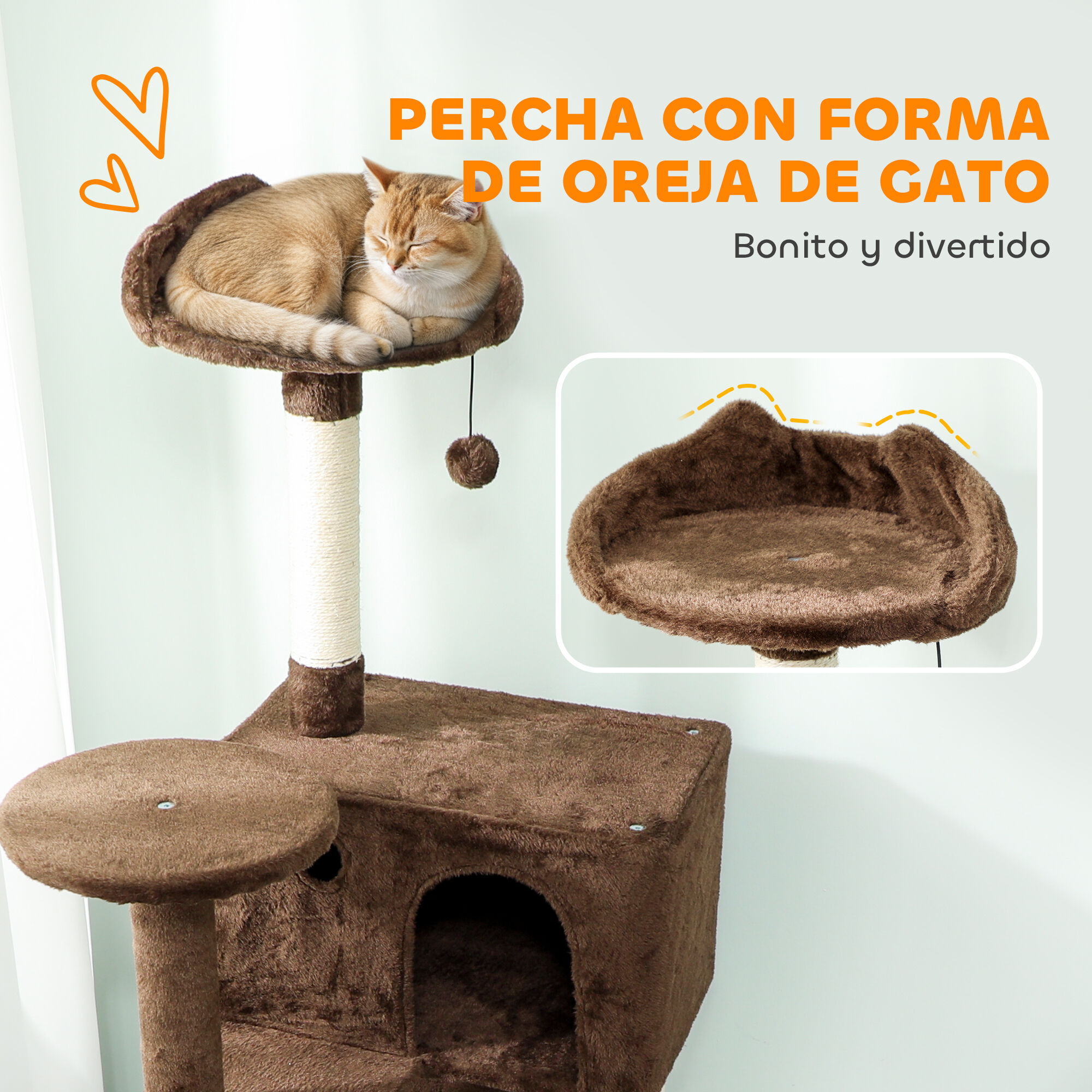 PawHut &Aacute;rbol para Gatos Marr&oacute;n, , large Imagen numero 10