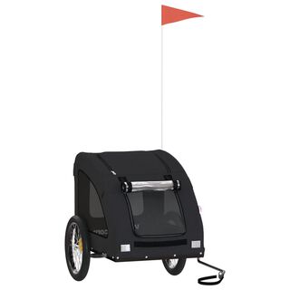 VidaXL Remolque bicicleta negro para perros y gatos