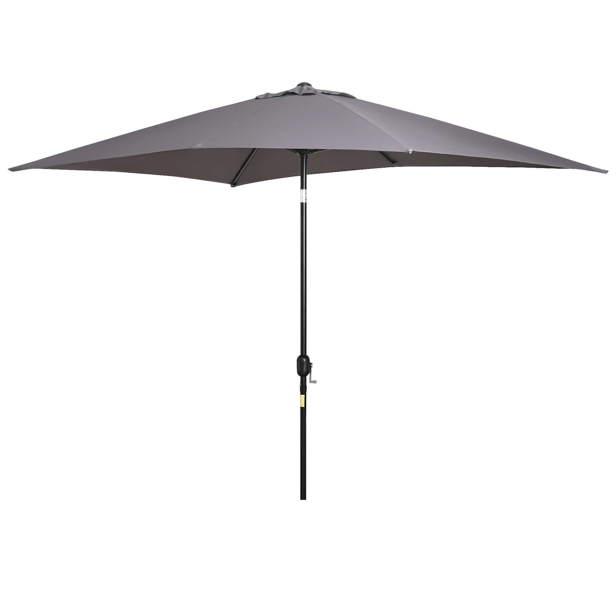 Outsunny Sombrilla de Aluminio 200x300x240 cm Parasol Rectangular de Jard&iacute;n Inclinable con Manivela y Poste Desmontable para Terraza Piscina Patio Exterior Gris, , large Imagen numero 1