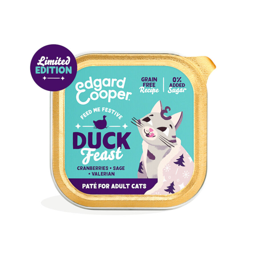 85 g Edgard & Cooper Festive Pato en Pat&eacute; tarrina para gatos, , large Imagen numero 1