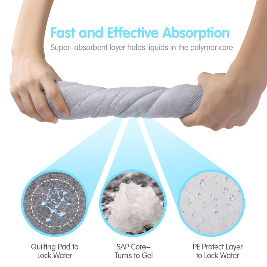 Nobleza 50x Carb&oacute;n Empapadores para Mascotas, Alfombras de Entrenamiento para Perros, Toallitas de Adiestramiento Cachorros, 60 x 60 cm, Tama&ntilde;o Regular, 50 Unidades, , large Imagen numero 3