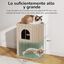 Fukumaru Cueva para Gatos de 2 Pisos en Color Beige | Casa Multinivel para Varios Gatos, de Lana Natural, Dise&ntilde;o Moderno, Estable, Plegable y F&aacute;cil de Limpiar, , large indicador imagen numero 2