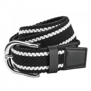 Cinturón entretejido de rayas color Negro/Blanco