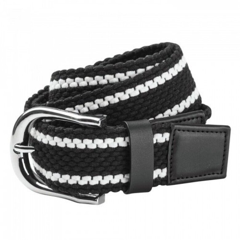 Cinturón entretejido de rayas color Negro/Blanco, , large image number null